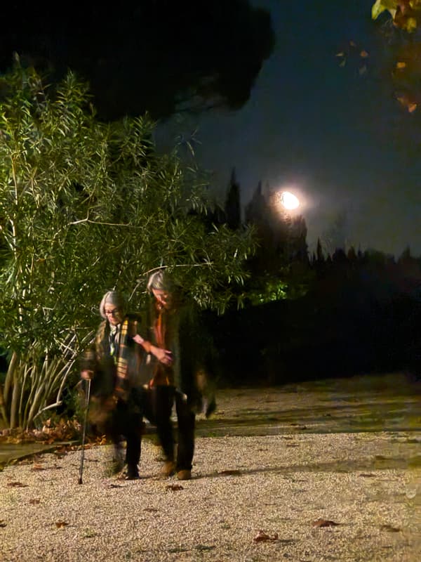 Christine & Marie on a night walk